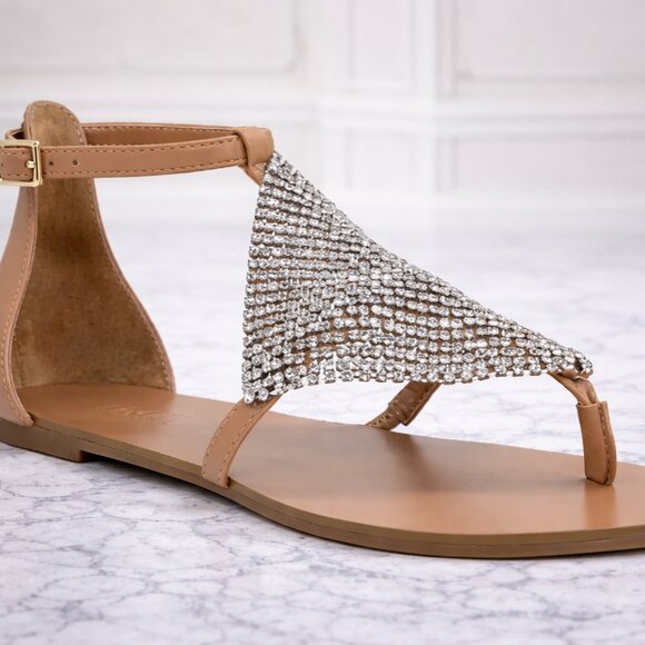 NWT I.N.C. International Concepts Quinciee Rhinestone Flat Sandals 8.5 M - Picture 2 of 3